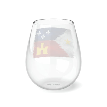 Acadiana Flag Stemless Wine Glass