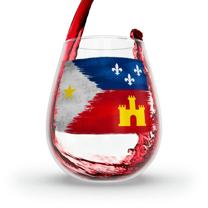 Acadiana Flag Stemless Wine Glass