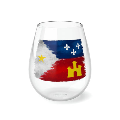 Acadiana Flag Stemless Wine Glass