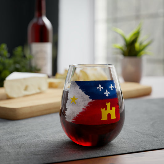Acadiana Flag Stemless Wine Glass