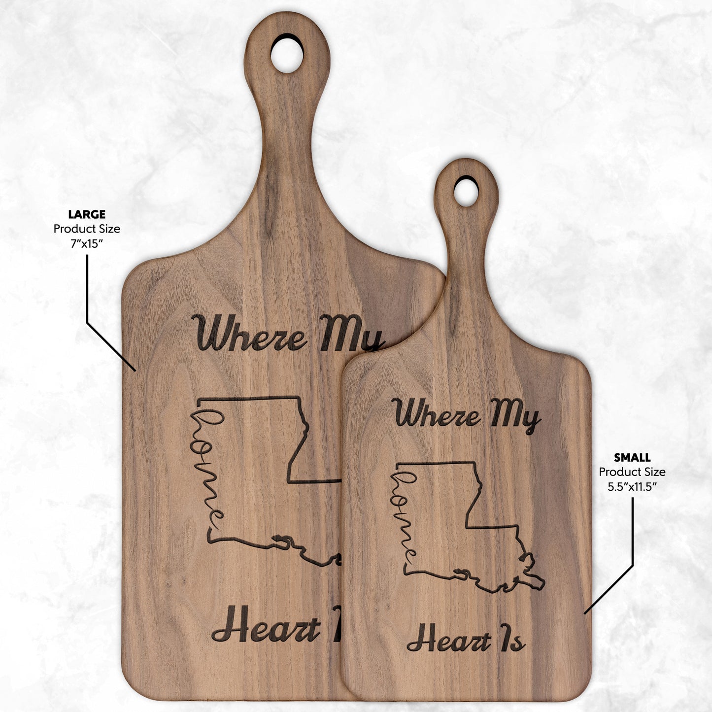 Home Is Where My Heart Is Paddle Cutting Board