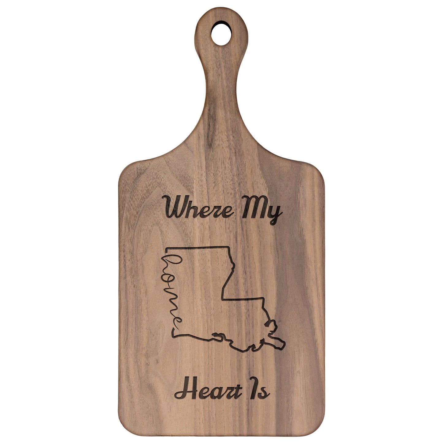 Home Is Where My Heart Is Paddle Cutting Board