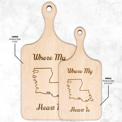 Home Is Where My Heart Is Paddle Cutting Board