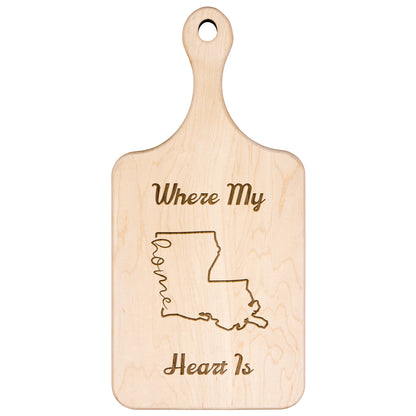 Home Is Where My Heart Is Paddle Cutting Board