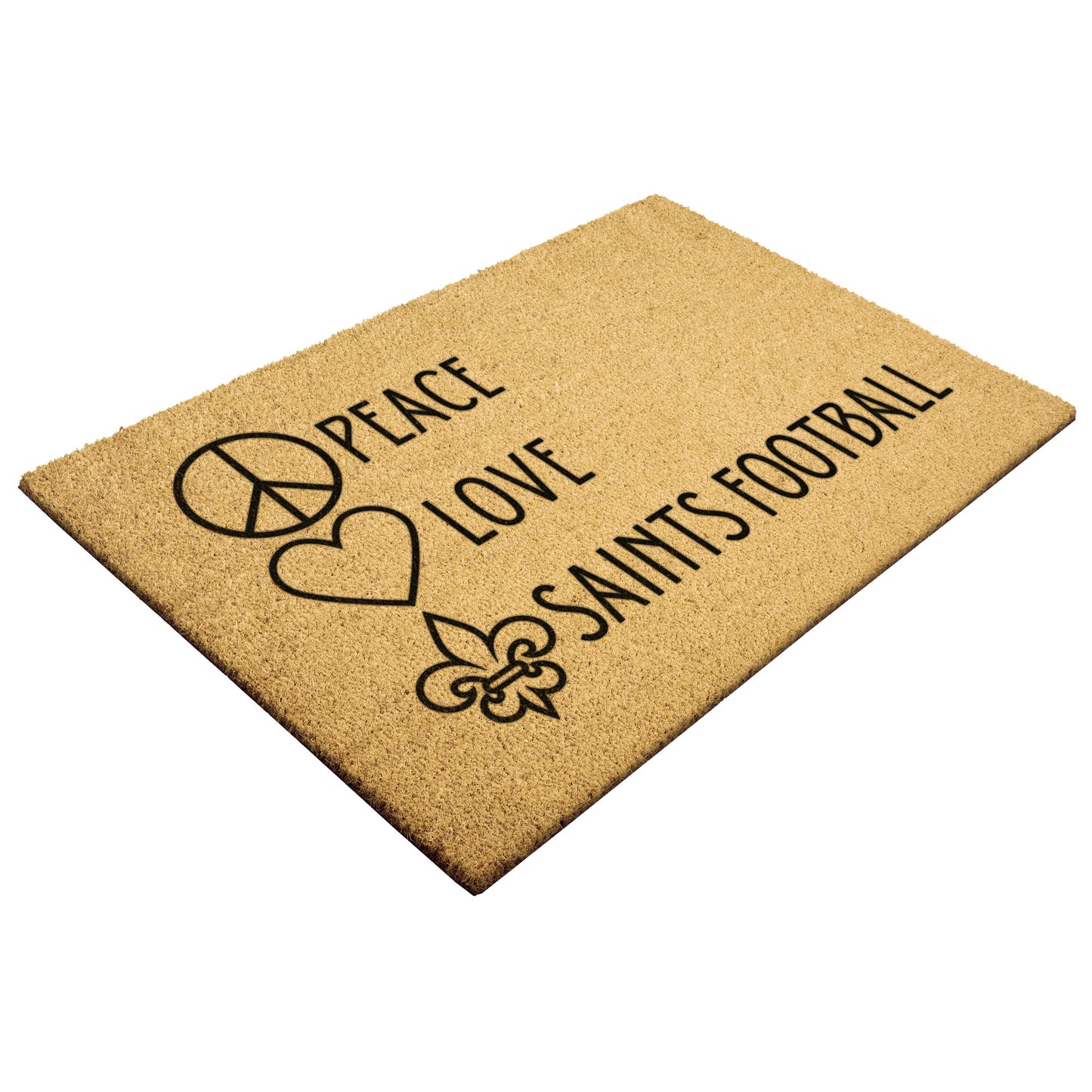 Peace Love Saints Football Doormat