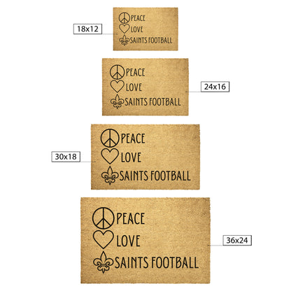 Peace Love Saints Football Doormat