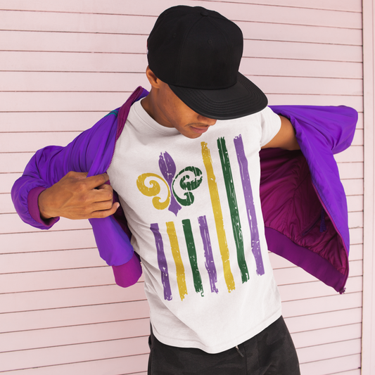 Mardi Gras Rustic Flag Tee