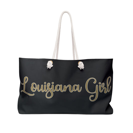Louisiana Girl Weekender Bag - Black & Gold